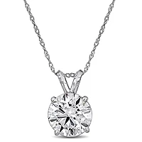 Lab Grown Diamond Solitaire Pendant with Chain