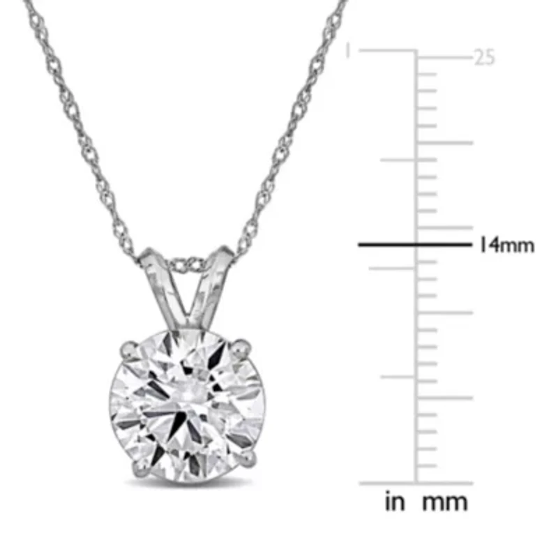 Lab Grown Diamond Solitaire Pendant with Chain