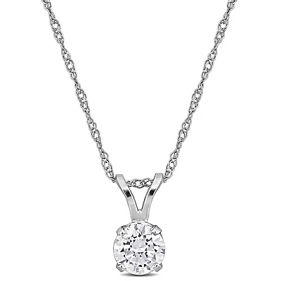 Lab Grown Diamond Solitaire Pendant with Chain