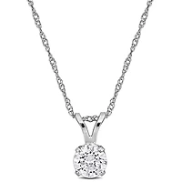 Lab Grown Diamond Solitaire Pendant with Chain