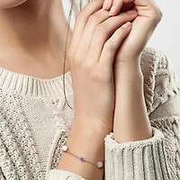 Pearl & Gemstone Station Bracelet