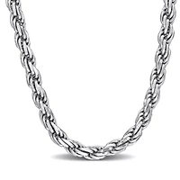 3.3mm Diamond Cut Rope Chain Necklace Sterling Silver