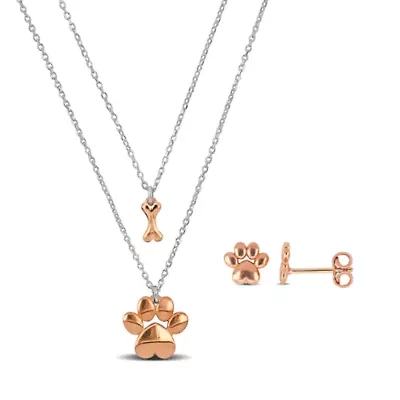 Paw & Bone Earrings Pendant Set