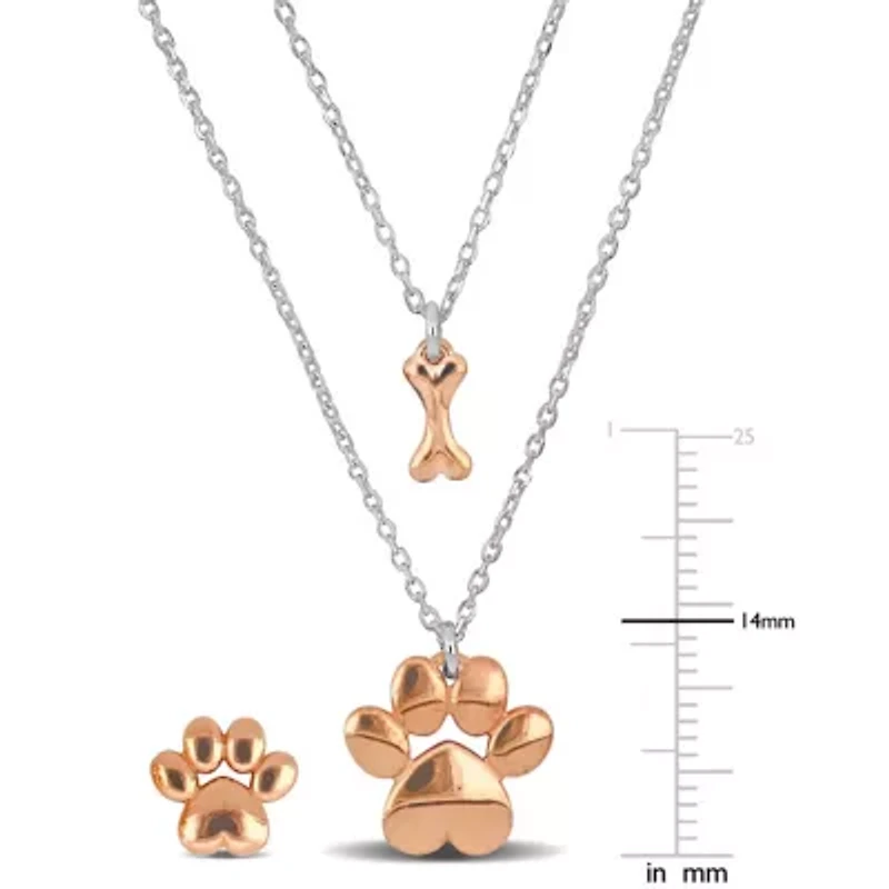 Paw & Bone Earrings Pendant Set