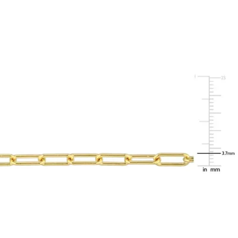 3.5mm Paperclip Chain Necklace & Anklet Set Yellow Plated Sterling Silver