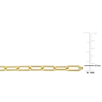 3.5mm Paperclip Chain Necklace & Anklet Set Yellow Plated Sterling Silver