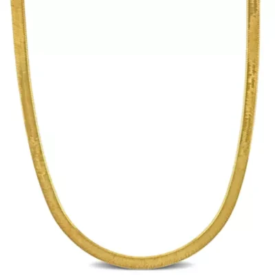 4.5mm Herringbone Chain Necklace Yellow Plated Sterling Silver