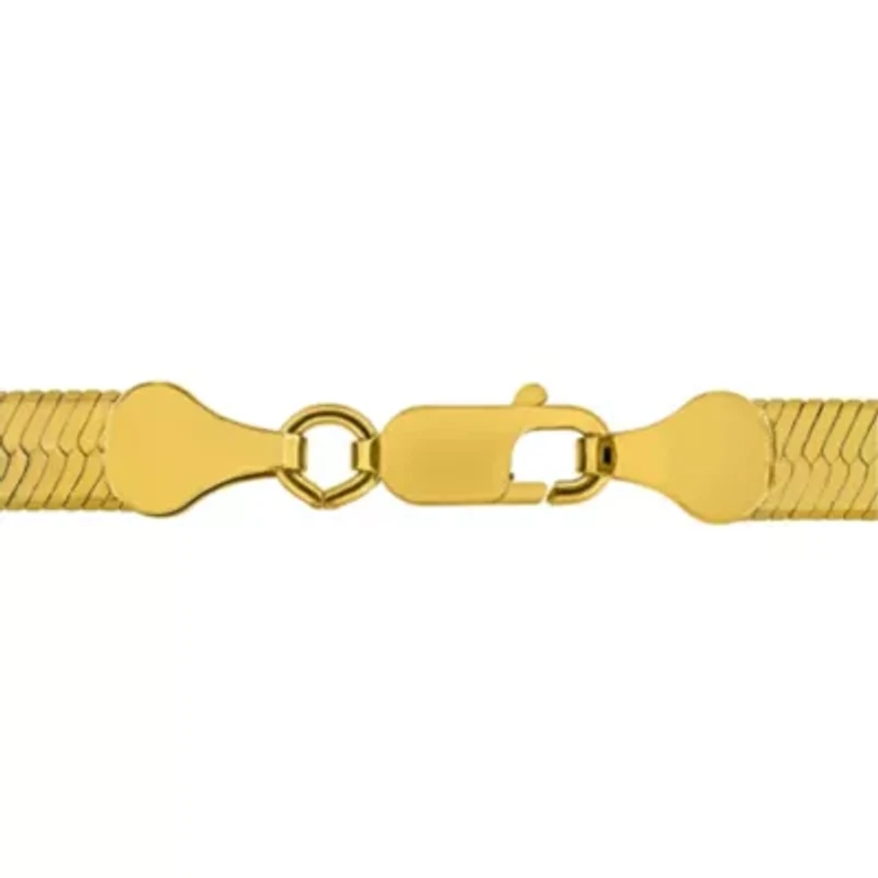 4.5mm Herringbone Chain Necklace Yellow Plated Sterling Silver