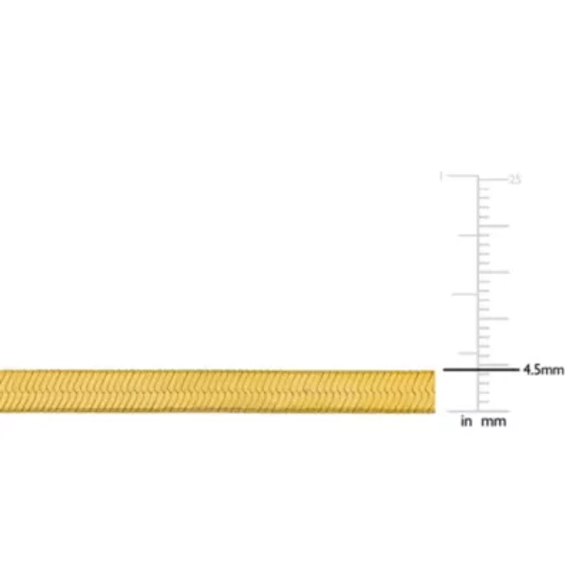 4.5mm Herringbone Chain Necklace Yellow Plated Sterling Silver