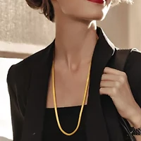 4.5mm Herringbone Chain Necklace Yellow Plated Sterling Silver