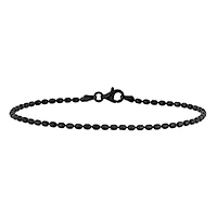 1.8mm Oval Diamond Cut Bracelet Black Rhodium Plated Sterling Silver