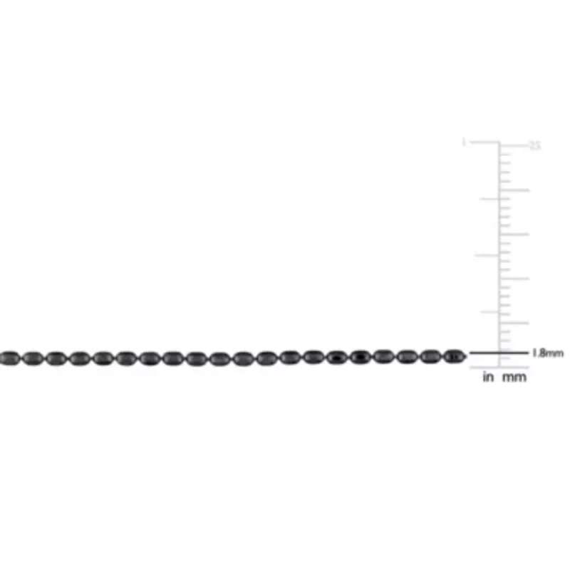 1.8mm Oval Diamond Cut Bracelet Black Rhodium Plated Sterling Silver