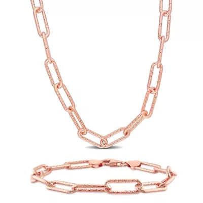 6mm Paperclip Chain Necklace & Anklet Set