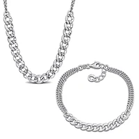 2..5mm & 6.3mm Hammered Curb Link Chain Necklace Bracelet