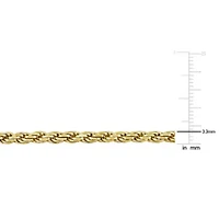3.3mm Diamond Cut Rope Chain Necklace Yellow Plated Sterling Silver
