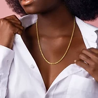 3.3mm Diamond Cut Rope Chain Necklace Yellow Plated Sterling Silver