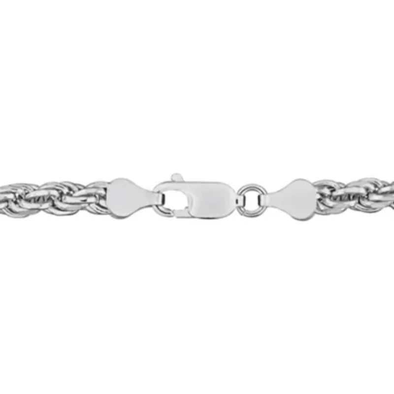 4.3mm Diamond Cut Rope Chain Bracelet Sterling Silver