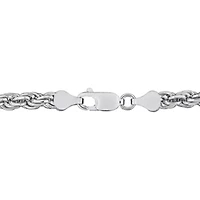 4.3mm Diamond Cut Rope Chain Bracelet Sterling Silver