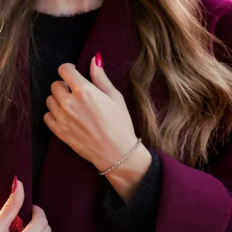 3.3mm Diamond Cut Rope Chain Bracelet Sterling Silver