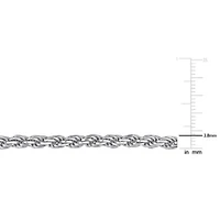 3.8mm Diamond Cut Rope Chain Bracelet Sterling Silver