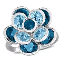 London & Sky Blue Topaz Ring Sterling Silver