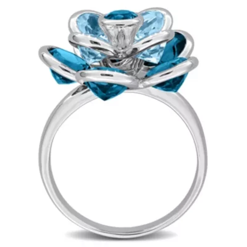London & Sky Blue Topaz Ring Sterling Silver