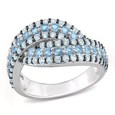 Colored Gemstone Crossover Ring