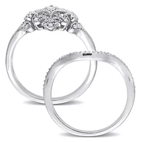 Diamond Bridal Set Ring Sterling Silver