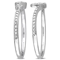 2-Piece Set Diamond Accent Heart & Double Promise Rings Sterling Silver