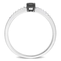 Black & White Diamond Ring 10k Gold