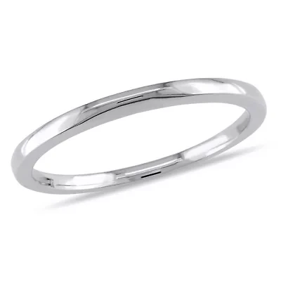 Wedding Band Ring 10k White Gold