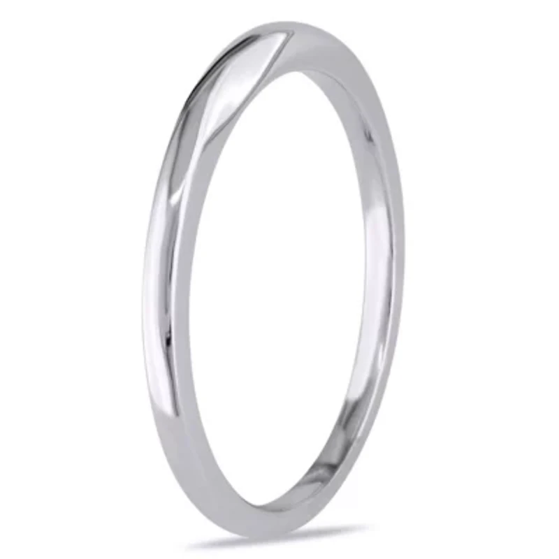 Wedding Band Ring 10k White Gold