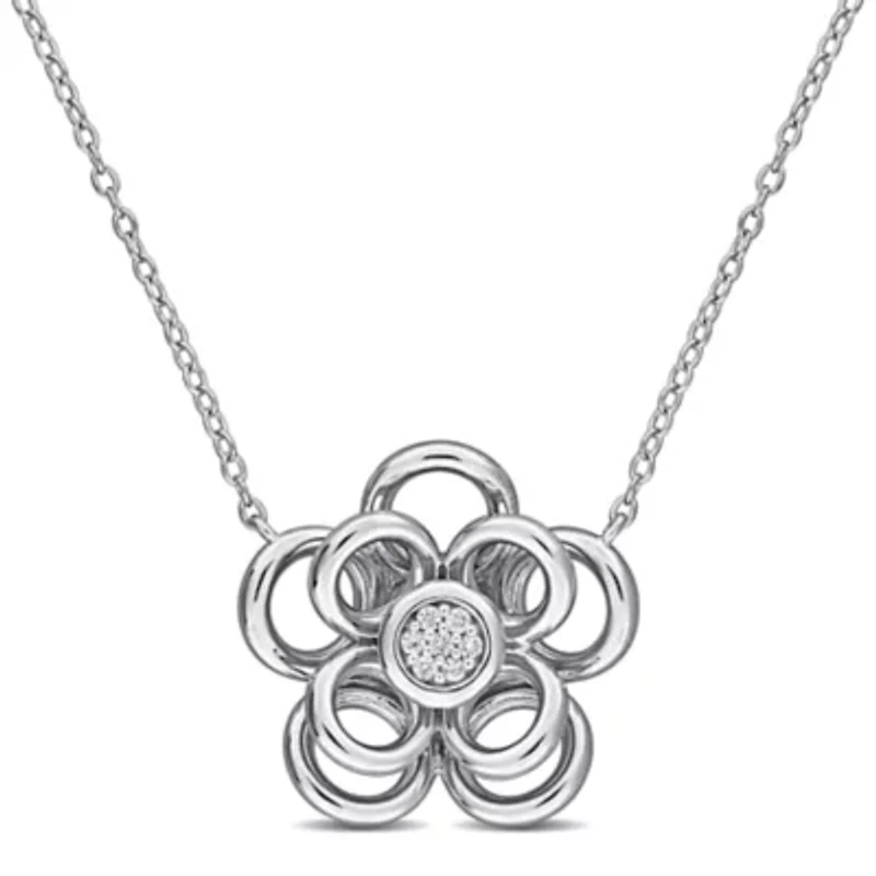Diamond Accent Flower Necklace