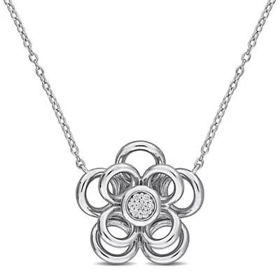 Diamond Accent Flower Necklace