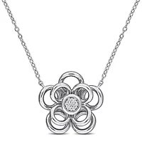Diamond Accent Flower Necklace