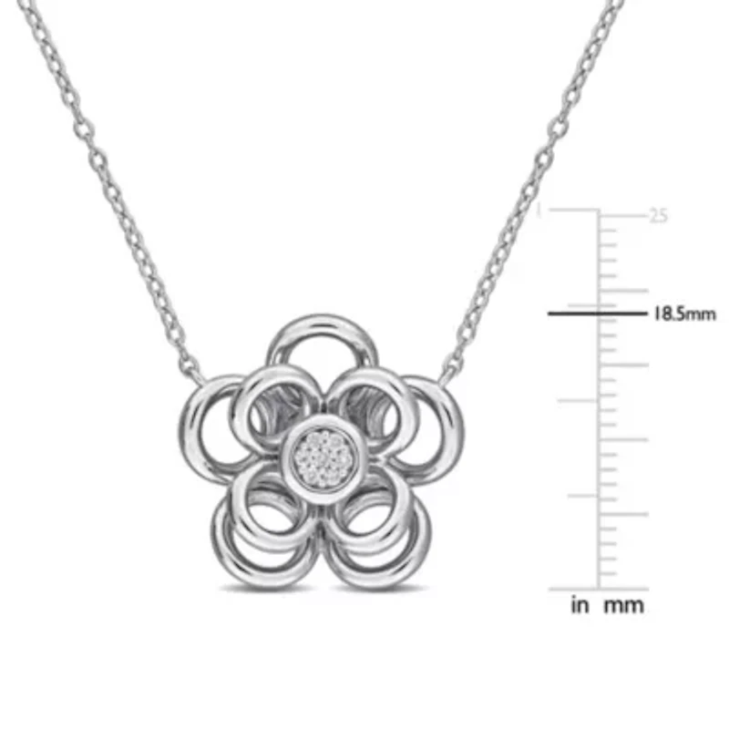 Diamond Accent Flower Necklace