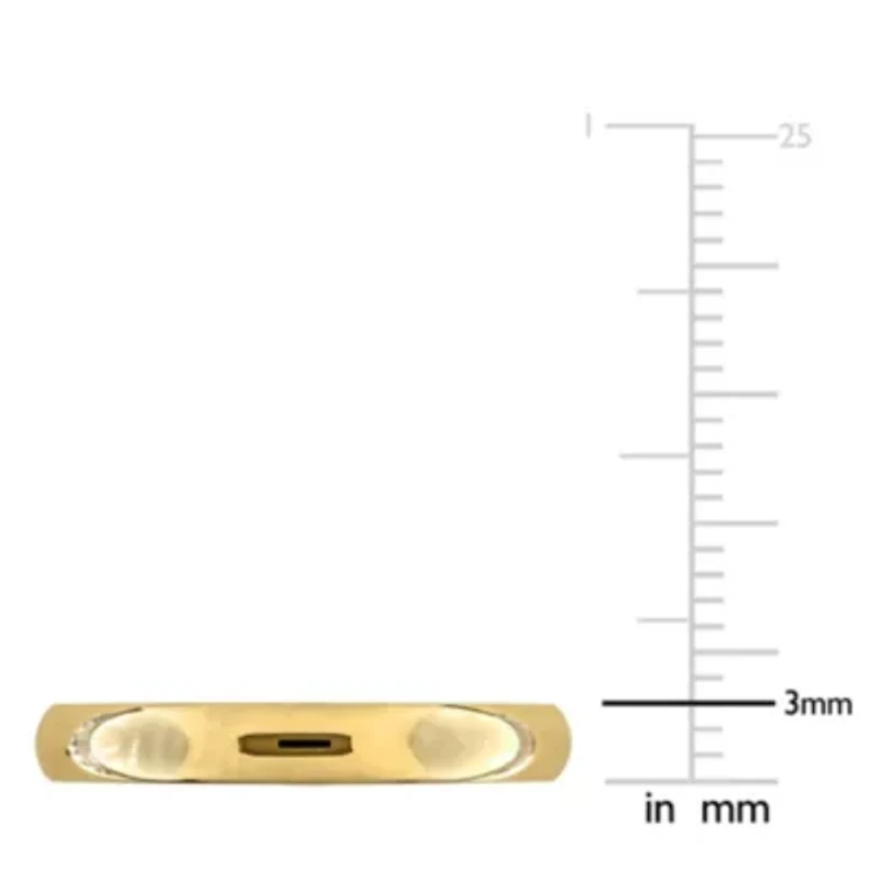 Ladies 3mm Wedding Band 14K Yellow Gold