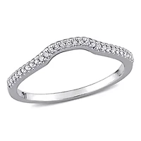 Diamond Wedding Band Ring Sterling Silver