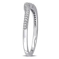 Diamond Wedding Band Ring Sterling Silver