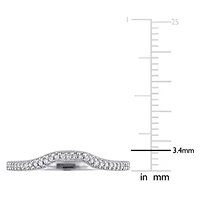 Diamond Wedding Band Ring Sterling Silver