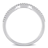 Diamond Wedding Band Ring Sterling Silver