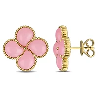 Lab Created Gemstone Quatrefoil Earrings