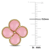 Lab Created Gemstone Quatrefoil Earrings