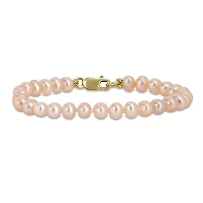 Kid's Freshwater Cultured Pearl Bracelet 14K Yellow Gold