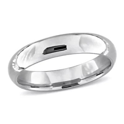 Ladies 4mm Wedding Band 14K White Gold