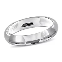 Ladies 4mm Wedding Band 14K White Gold