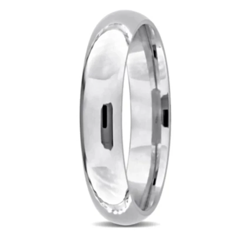 Ladies 4mm Wedding Band 14K White Gold