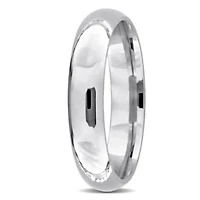 Ladies 4mm Wedding Band 14K White Gold