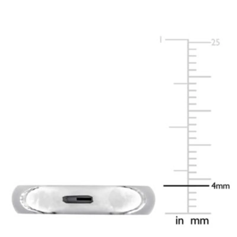 Ladies 4mm Wedding Band 14K White Gold