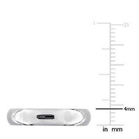 Ladies 4mm Wedding Band 14K White Gold